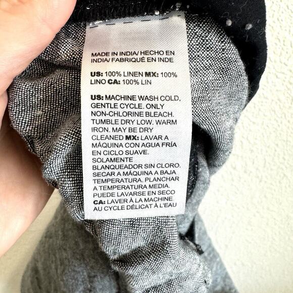 Chico's Women's Large 100% Linen Gray Pull on Pants Cropped Coastal Lagenlook - Picture 5 of 9